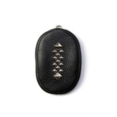 画像1: CALEE/STUDS LEATHER ZIP COIN CASE（BLACK）［スタッズレザージップコインケース-26秋冬］ (1)
