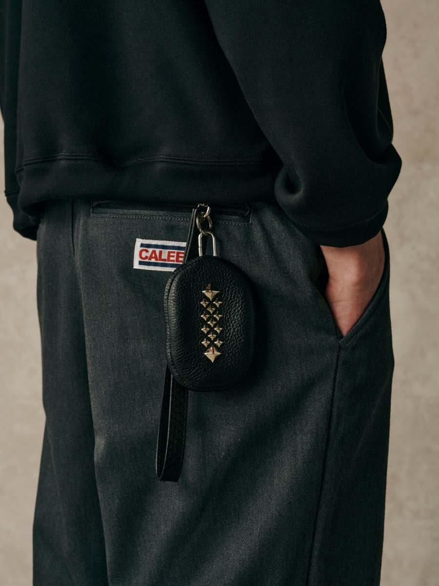 画像6: CALEE/STUDS LEATHER ZIP COIN CASE（BLACK）［スタッズレザージップコインケース-26秋冬］ (6)