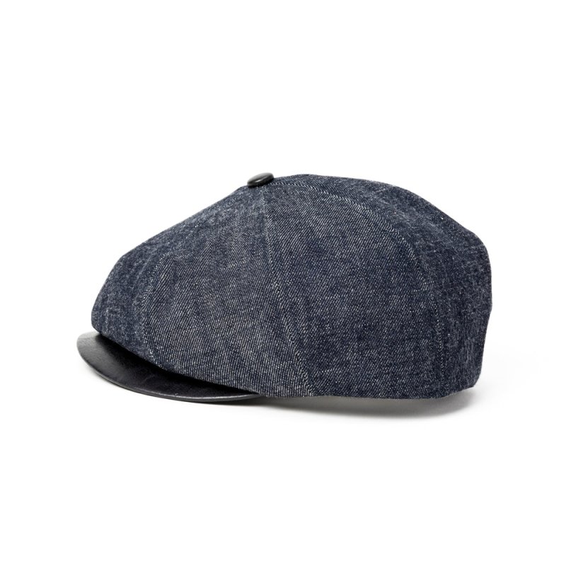 画像3: CALEE/LEATHER WAPPEN DENIM BRIM LEATHER CAS（INDIGO BLUE）［レザーワッペンデニムブリムレザーキャスケット-26秋冬］
