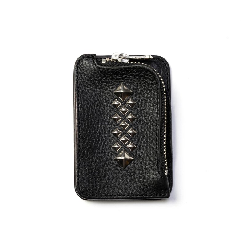 画像1: CALEE/STUDS LEATHER MULTI CASE ＜Magsafe＞（BLACK）［スタッズレザーマルチケース-26秋冬］