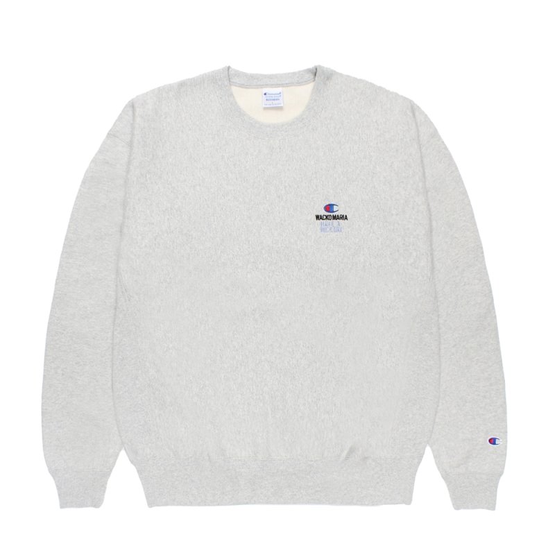 画像1: WACKO MARIA/Champion / REVERSE WEAVE SWEAT SHIRT（SILVER GRAY）［リバースウィーブクルーネックスウェット-26秋冬］