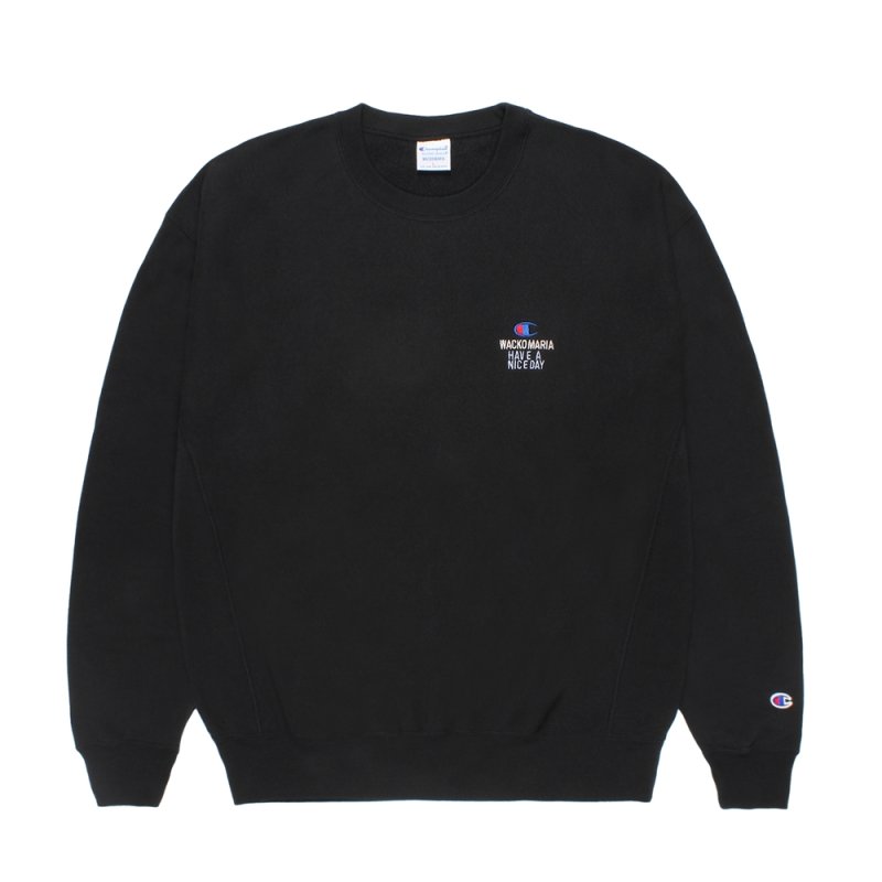 画像1: WACKO MARIA/Champion / REVERSE WEAVE SWEAT SHIRT（BLACK）［リバースウィーブクルーネックスウェット-26秋冬］