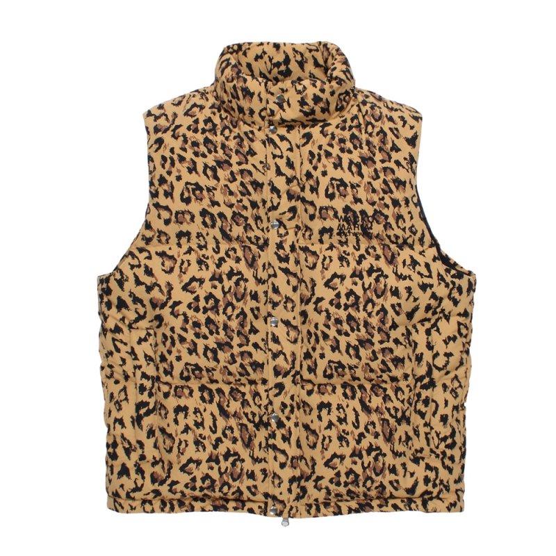 画像1: WACKO MARIA/NANGA / LEOPARD DOWN VEST（BEIGE）［レオパードダウンベスト-26秋冬］