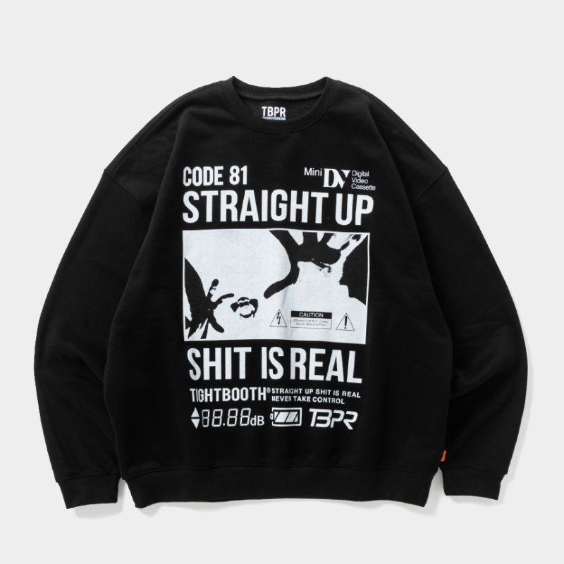 画像1: TIGHTBOOTH/VISIBLE HUMAN CREW SWEAT（Black）［ヴィジブルヒューマンクルースウェット-26秋冬］