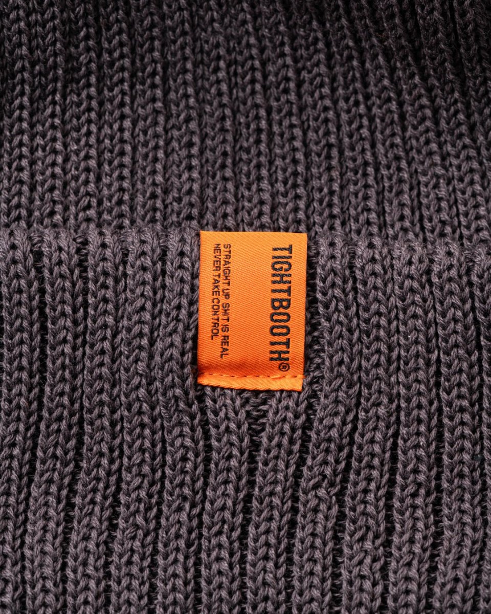 画像2: TIGHTBOOTH/TAG WATCH CAP（Charcoal）［タグワッチキャップ-26秋冬］ (2)