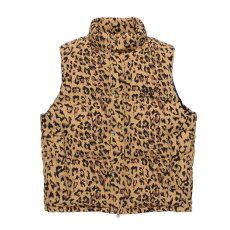 画像1: WACKO MARIA/NANGA / LEOPARD DOWN VEST（BEIGE）［レオパードダウンベスト-26秋冬］ (1)