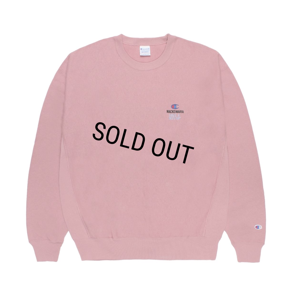 画像2: WACKO MARIA/Champion / REVERSE WEAVE SWEAT SHIRT（LIGHT PINK）［リバースウィーブクルーネックスウェット-26秋冬］ (2)