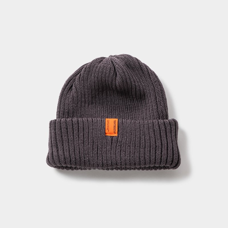 画像1: TIGHTBOOTH/TAG WATCH CAP（Charcoal）［タグワッチキャップ-26秋冬］