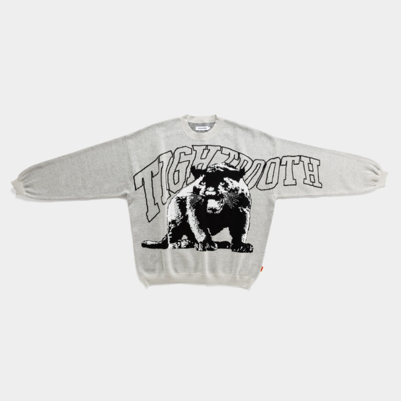 画像2: TIGHTBOOTH/PANTHER KNIT SWEATER（Ash）［パンサーニットセーター-26秋冬］