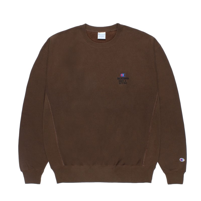 画像1: WACKO MARIA/Champion / REVERSE WEAVE SWEAT SHIRT（AMBER BROWN）［リバースウィーブクルーネックスウェット-26秋冬］
