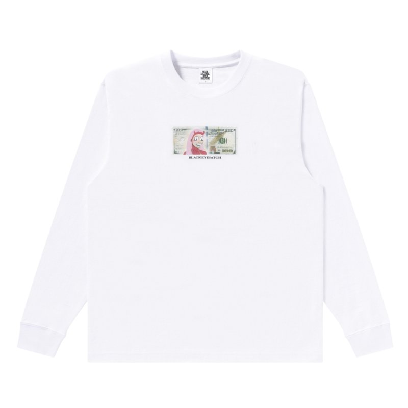 画像1: BlackEyePatch/T-REX BILL L/S TEE(WHITE)