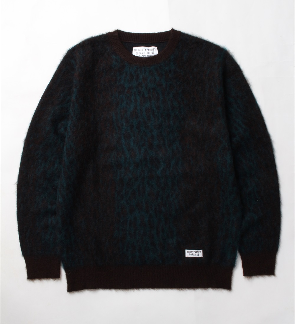 Wacko Maria Leopard Mohair Sweater グリーン レオパード柄モヘアニット 18秋冬 Jonas