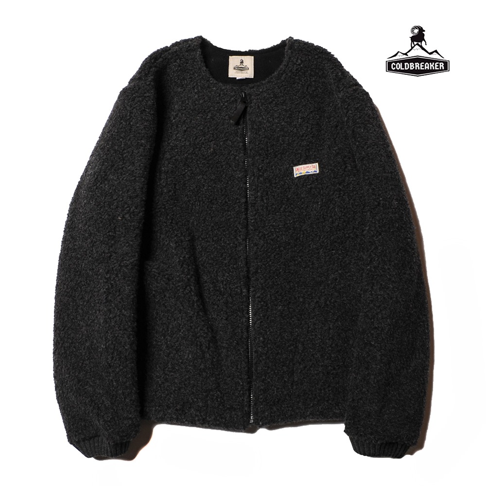 Calee Boa Fleece No Collar Jacket ブラック ノーカラーボアフリースjkt 18秋冬 Jonas Calee Boa Fleece No Collar Jacket ブラック ノーカラーボアフリースjkt 18秋冬 Jonas