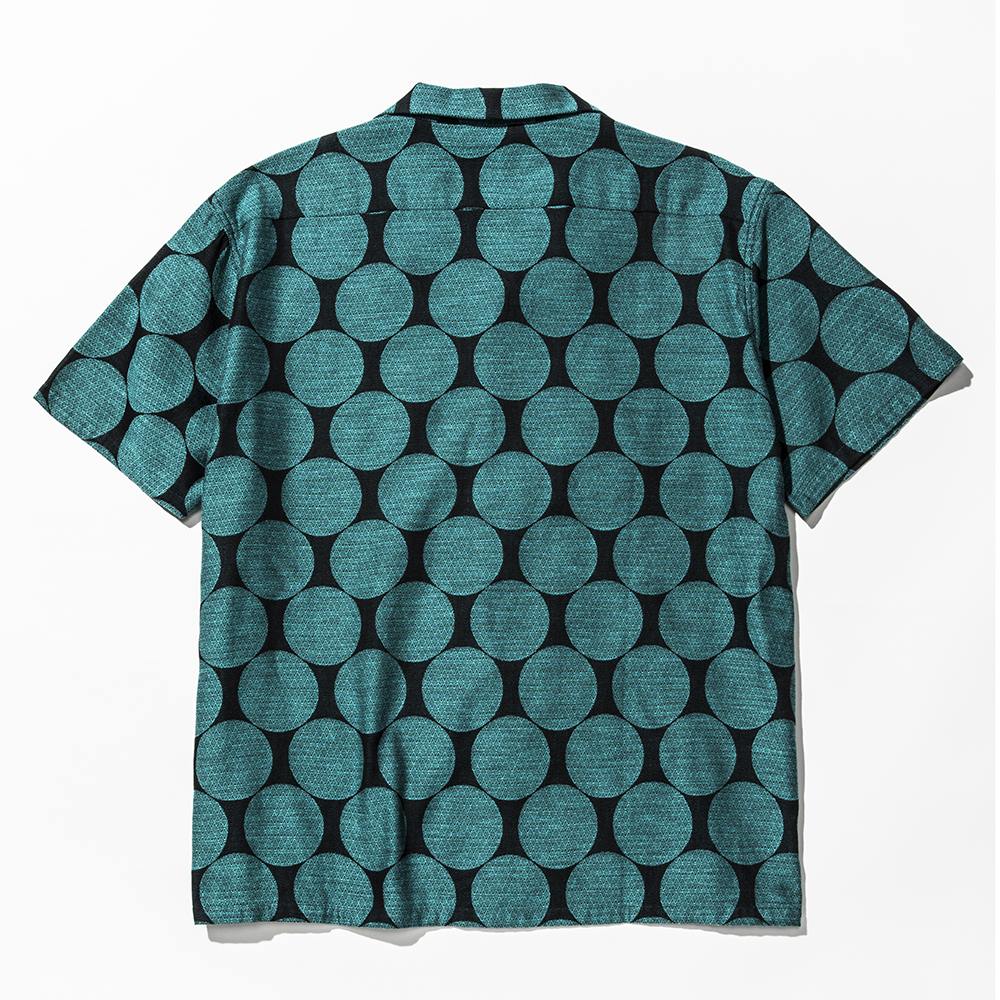 CALEE/Polka dot jacquard S/S shirt(ブラック/ターコイズ)[ポルカ CALEE/Polka dot jacquard S/S shirt(ブラック/ターコイズ)[ポルカ
