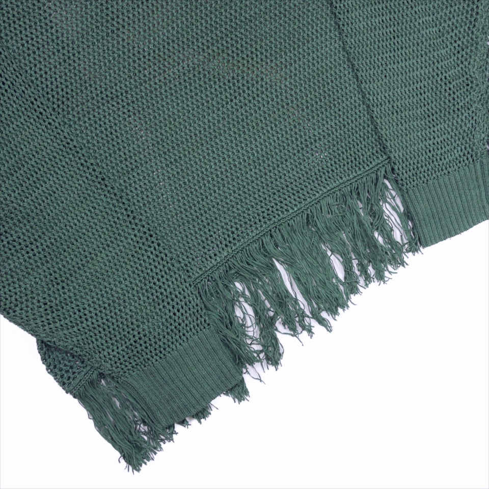DAIRIKU/Pullover Fringe Net Knit（グリーン）［フリンジネットニット 