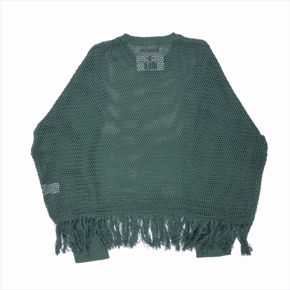 DAIRIKU/Pullover Fringe Net Knit（グリーン）［フリンジネットニット 