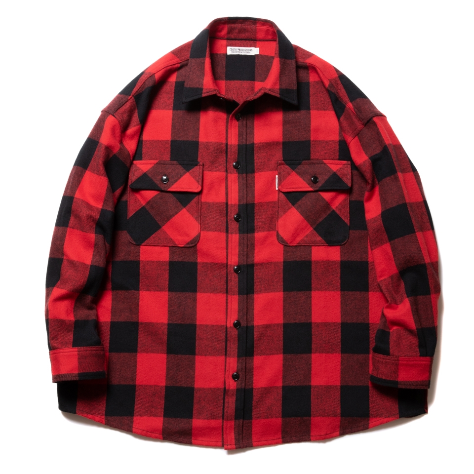COOTIE/Buffalo CPO Jacket（レッド）［バッファローチェックCPOシャツ 