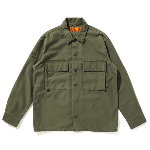 CHALLENGER/MILITARY DAILY SHIRT（オリーブ）［ミリタリーシャツ-20春 