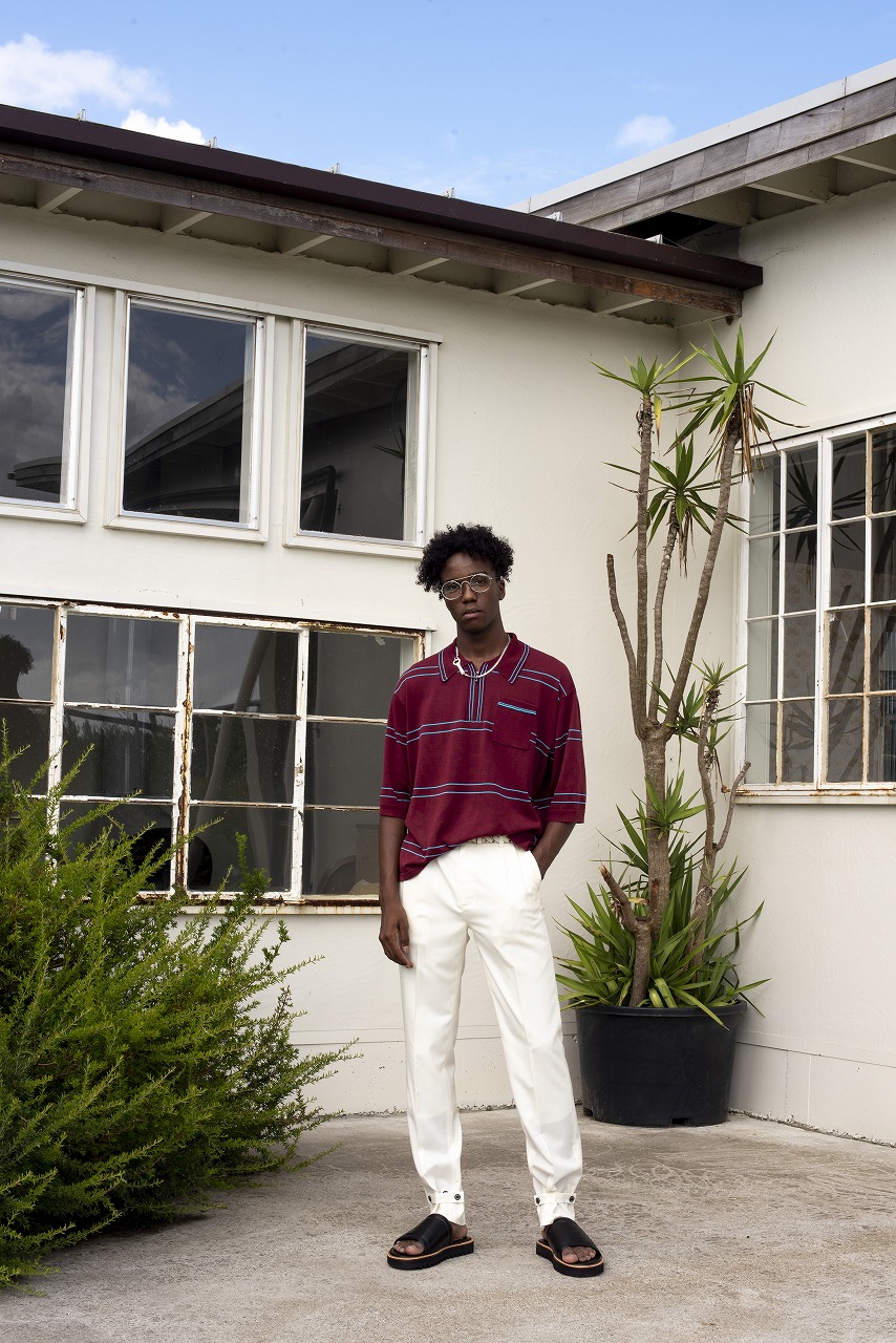 Dairiku Half Zip Polo Knit ボルドー ハーフジップポロニット 春夏 Jonas