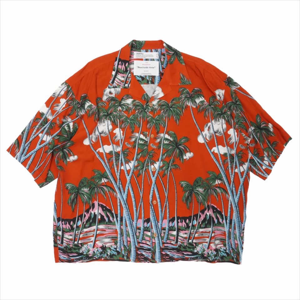 Dairiku Intermission Aloha Shirt サンセットオレンジ アロハシャツ 春夏 Jonas