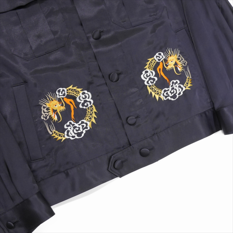 DAIRIKU/Dragon Embroidery Souvenir Jacket（ミッドナイトブルー 