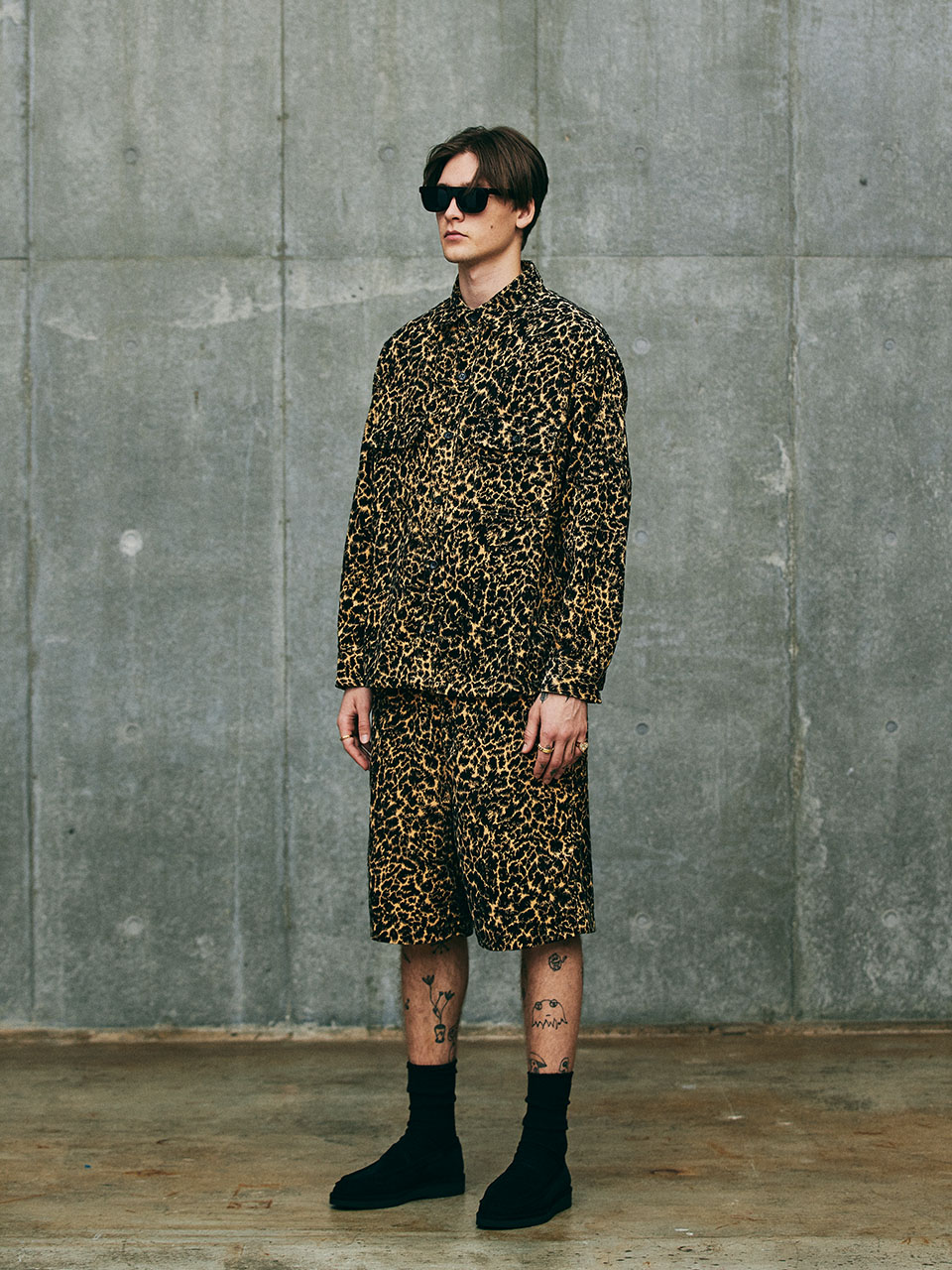 COOTIE/Corduroy Leopard Easy Shorts（レオパード）［コーデュロイ 