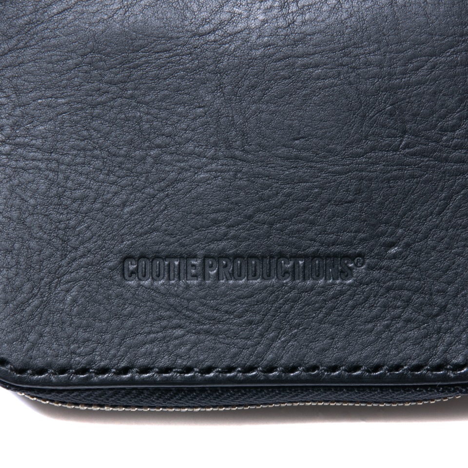 COOTIE PRODUCTIONS/Leather Zip-Around Wallet（ブラック）［レザー 