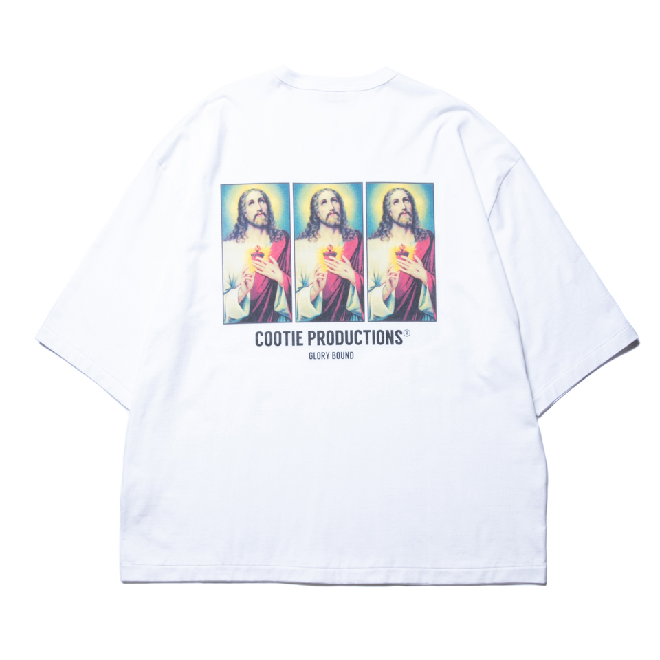 COOTIE/Print Oversized S/S Tee（JESUS）（ホワイト）［オーバー 