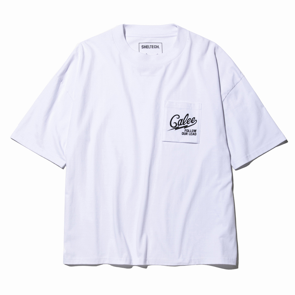 Calee Sheltech Drop Shoulder Pocket T Shirt ホワイト ドロップショルダーポケt 春夏 Jonas