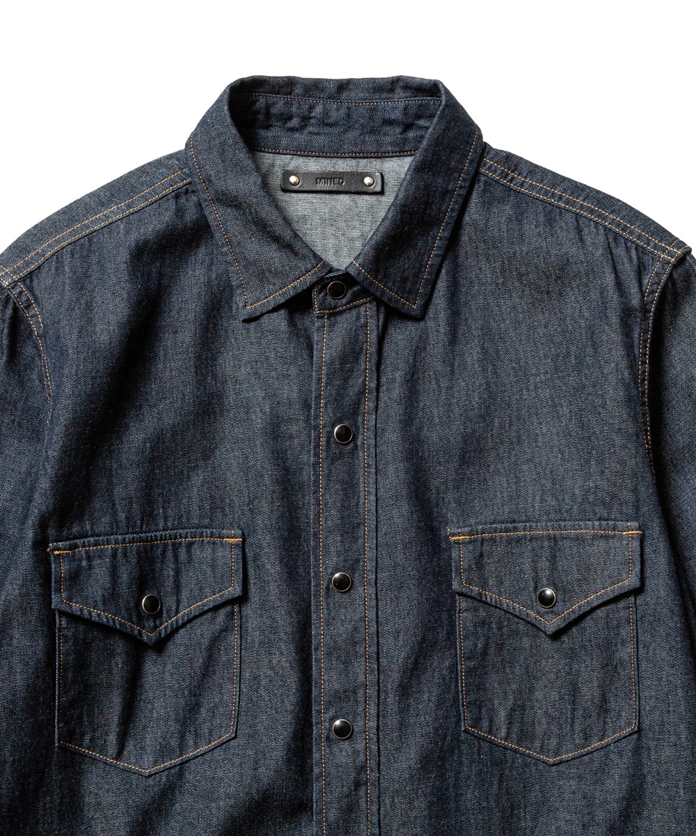 Minedenim Denim Western Sh Ows インディゴワンウォッシュ デニムウエスタンシャツ 秋冬 Jonas