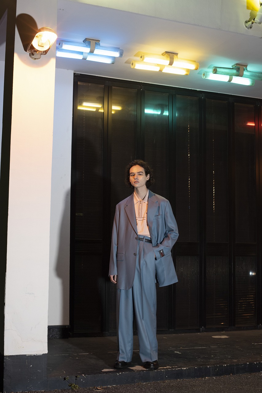 DAIRIKU/Wool Wide Slacks（ティールブルー）［ワイドスラックス-20 