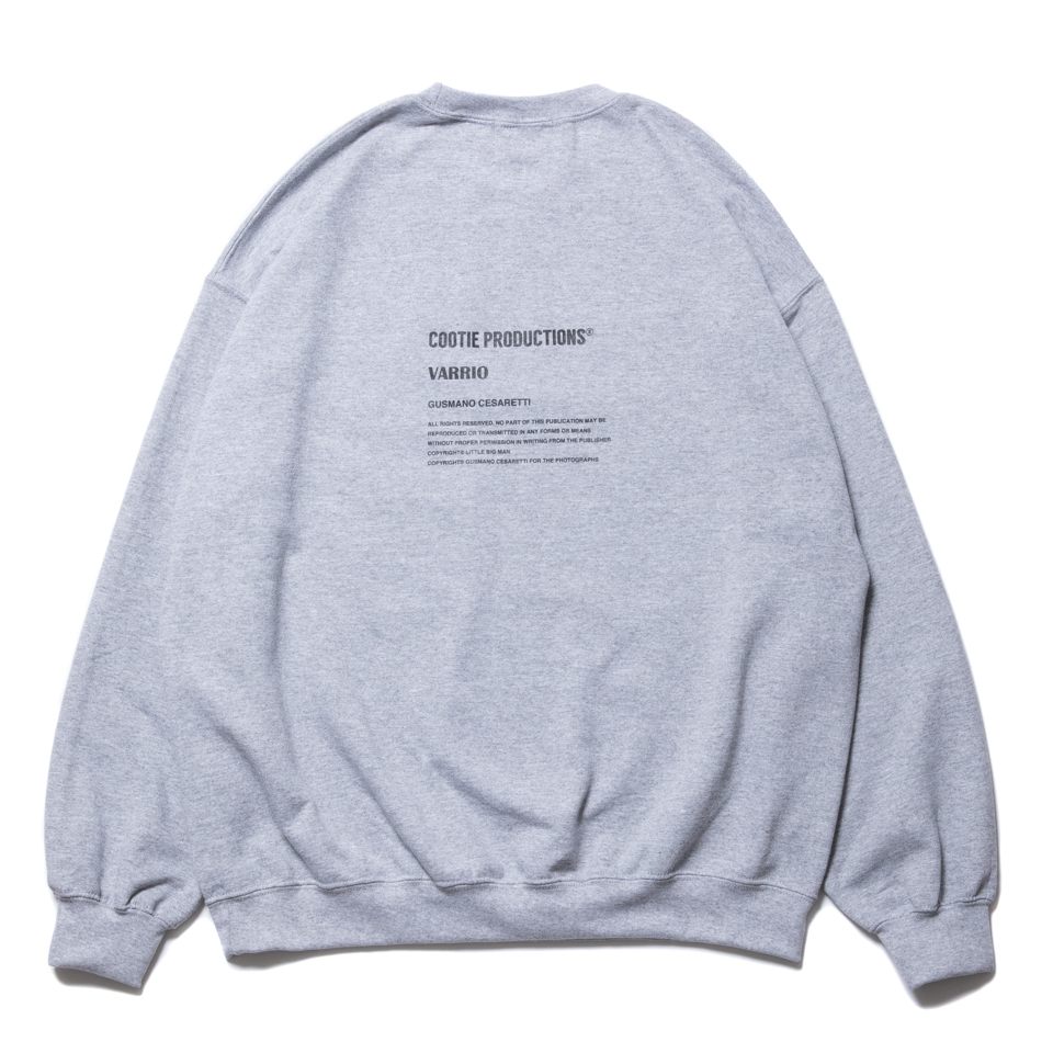 COOTIE/Print Crewneck Sweatshirt（LOGO）（アッシュグレー）［クルー 