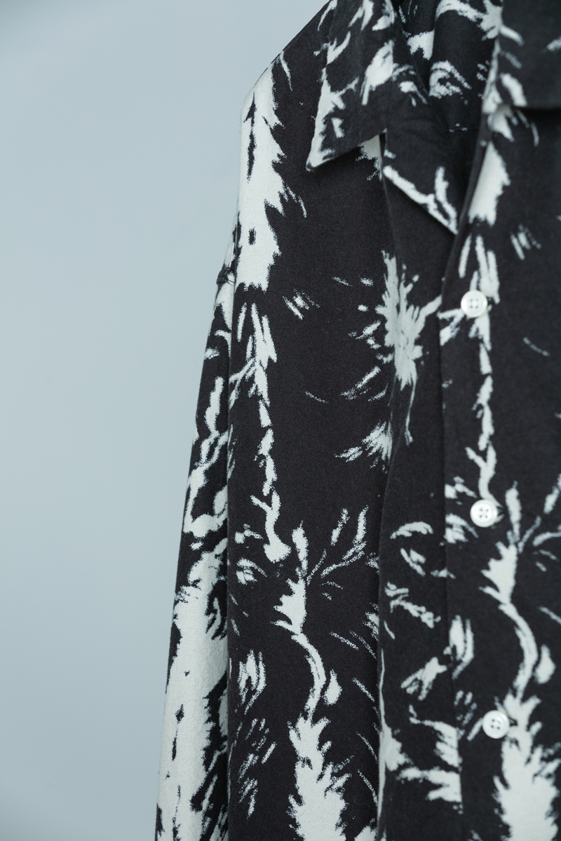 Cootie Wolf Print Nel Open Collar Shirt コールブラック ウルフ柄ネルオープンカラーシャツ 秋冬 Jonas Cootie Wolf Print Nel Open Collar Shirt コールブラック ウルフ柄ネルオープンカラーシャツ 秋冬 Jonas