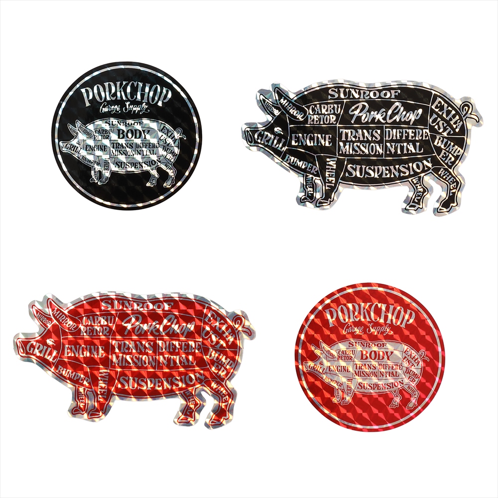 Porkchop Hologram Sticker Set ブラック レッド ステッカー4枚セット 秋冬 Jonas Porkchop Hologram Sticker Set ブラック レッド ステッカー4枚セット 秋冬 Jonas