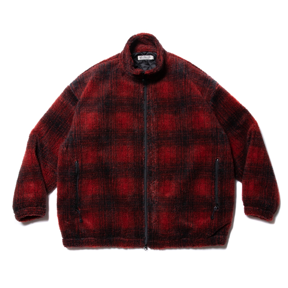 Cootie Ombre Boa Check Track Jacket レッド オンブレボアチェックトラックjkt 秋冬 Jonas Cootie Ombre Boa Check Track Jacket レッド オンブレボアチェックトラックjkt 秋冬 Jonas