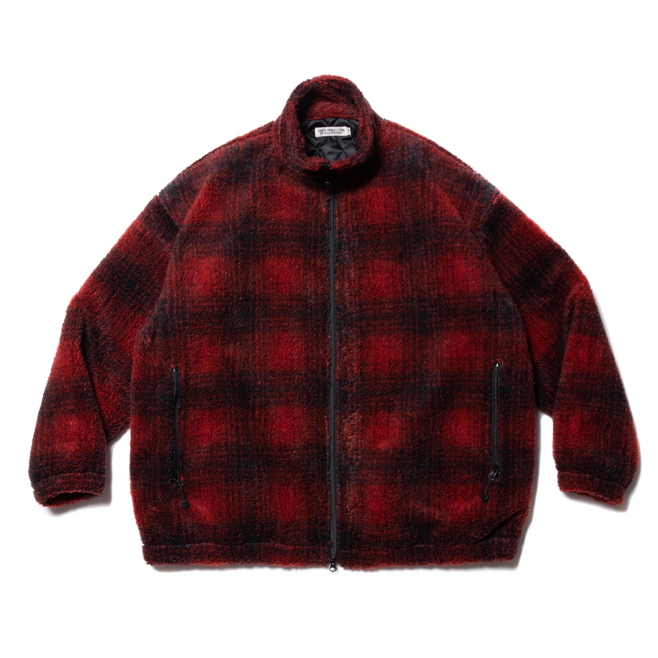 Cootie Ombre Boa Check Track Jacket レッド オンブレボアチェックトラックjkt 秋冬 Jonas