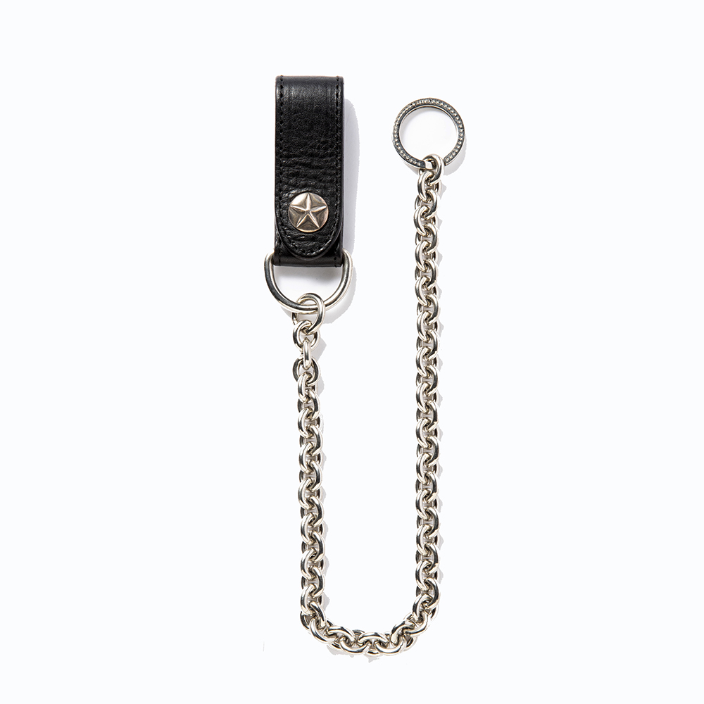 CALEE/Silver star concho leather wallet chain（ブラック 