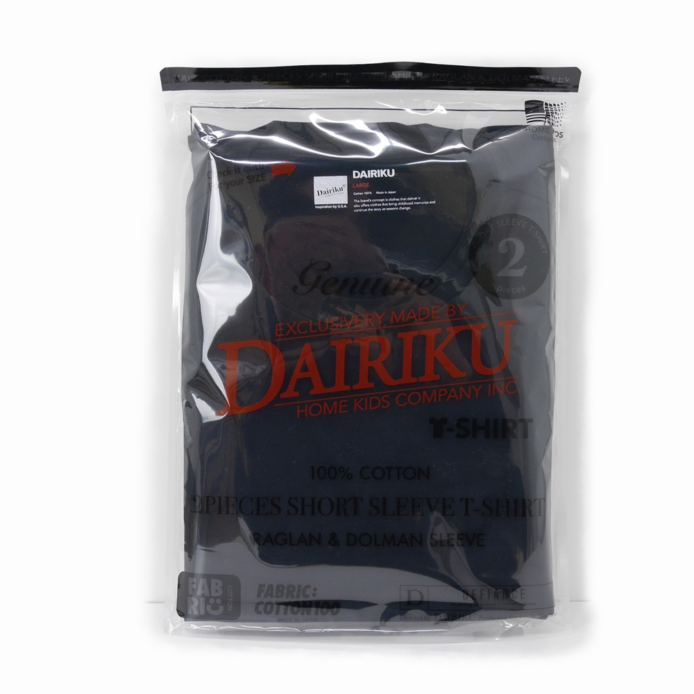 DAIRIKU/2piece Pack Tee（Raglan&Dolman Sleeve）（ブラック） 【50%OFF】[2PパックT-21春夏] - JONAS