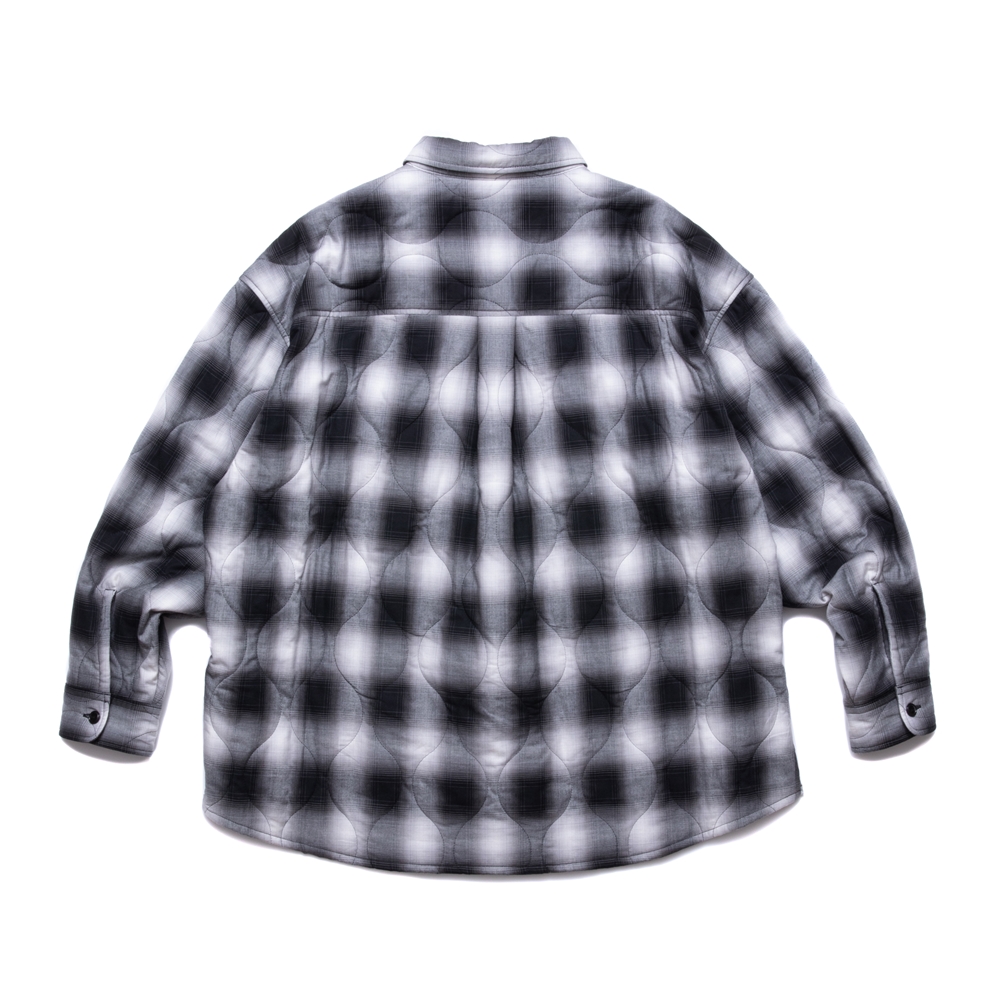 COOTIE/Ombre Check Quilting CPO Jacket（ブラック/オフホワイト 