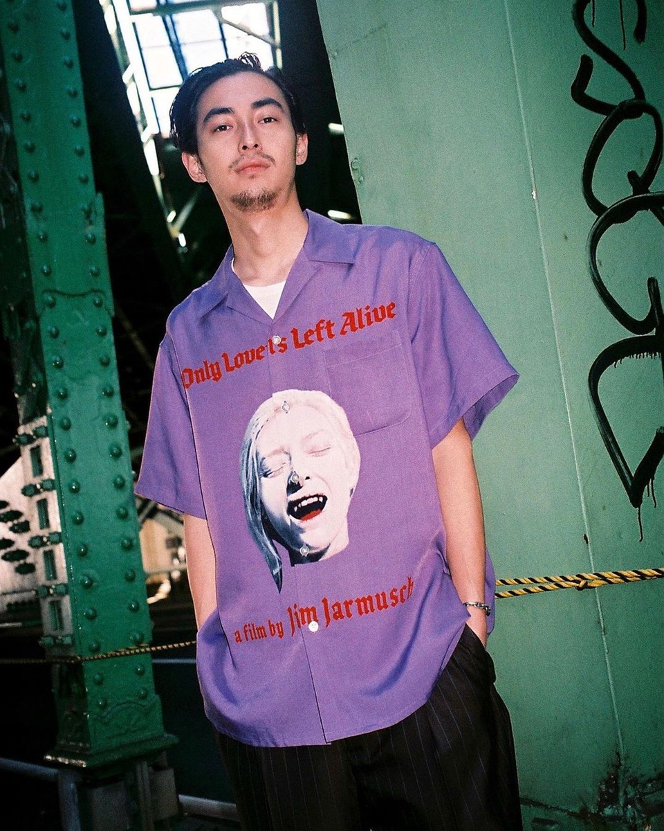 WACKO MARIA/JIM JARMUSCH / S/S HAWAIIAN SHIRT(ホワイト 【お買得】 ワコマリアX jim jarmuschコラボレーションTシャツ Tシャツ/カットソー(半袖/袖なし)