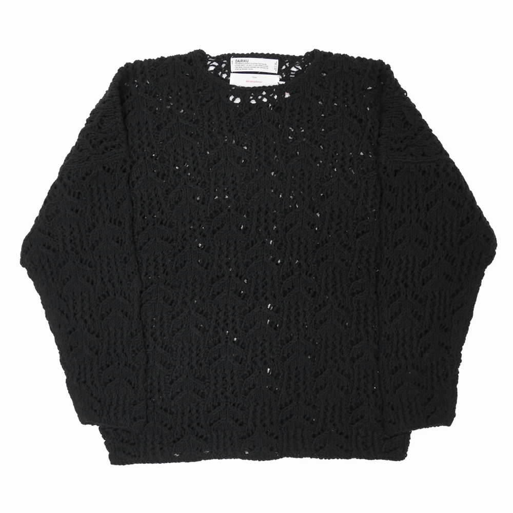 【DAIRIKU】 Flower Pattern Hand Knit ニット DAIRIKU(ダイリク) Tie-dye Flower Pattern Hand Knitting長袖