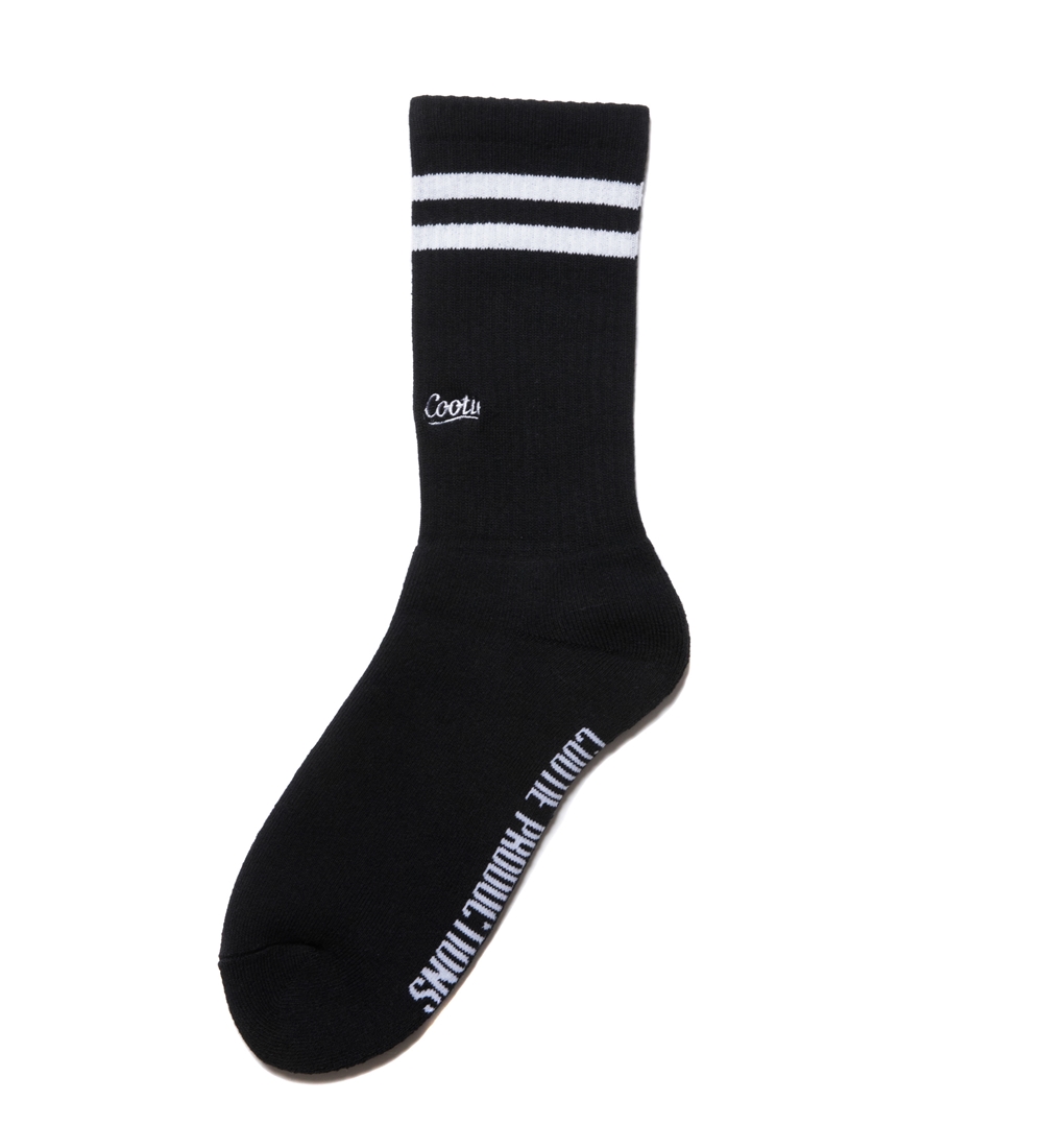 Cootie Raza Middle Socks ブラック ホワイトライン ミドルソックス 21春夏 Jonas