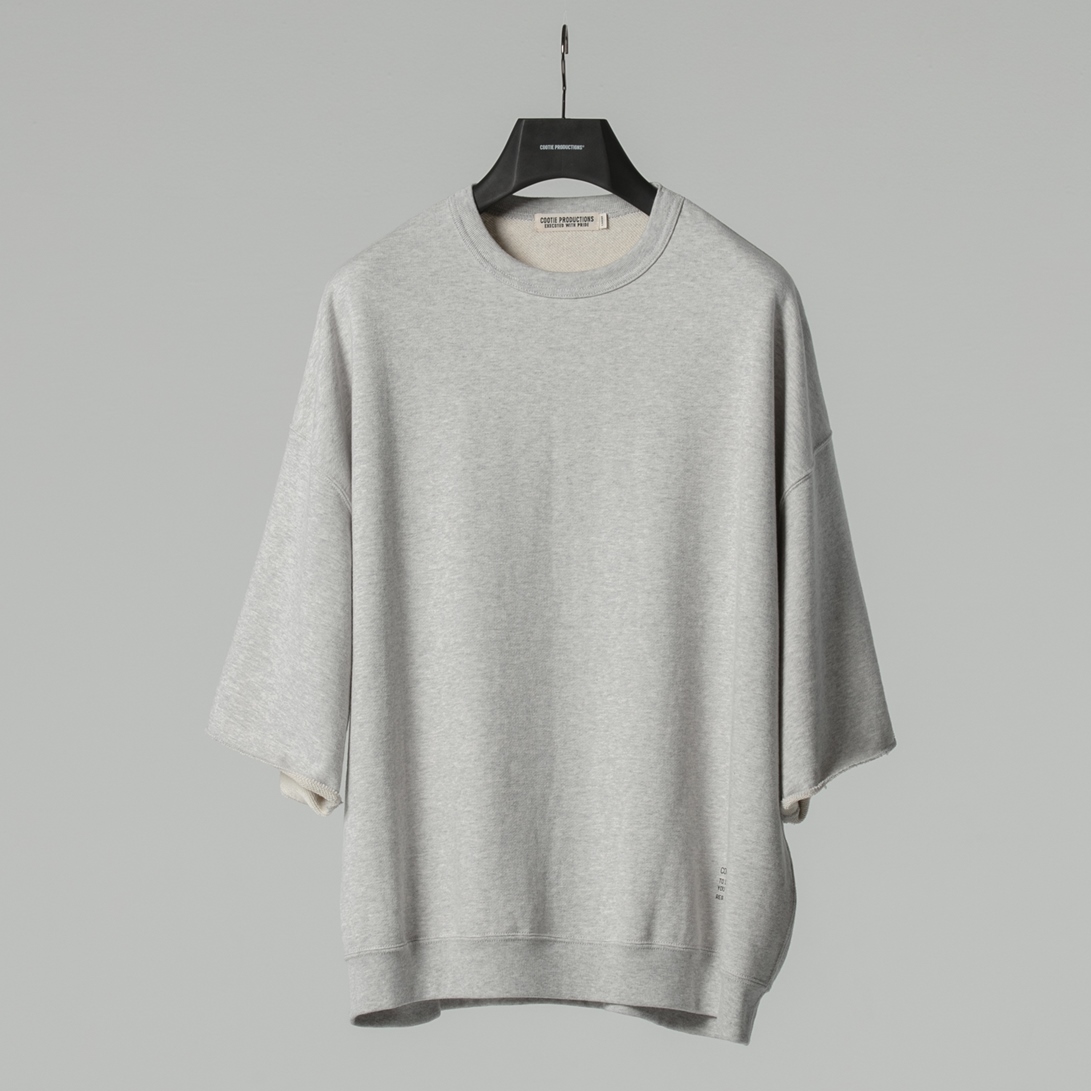 COOTIE/Plain Cut-Off Crewneck Sweatshirt（オートミール）［カット 