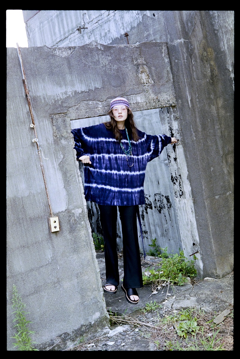 DAIRIKU/Tie-dye Thermal Tee(ミッドナイト)[タイダイサーマル-21春