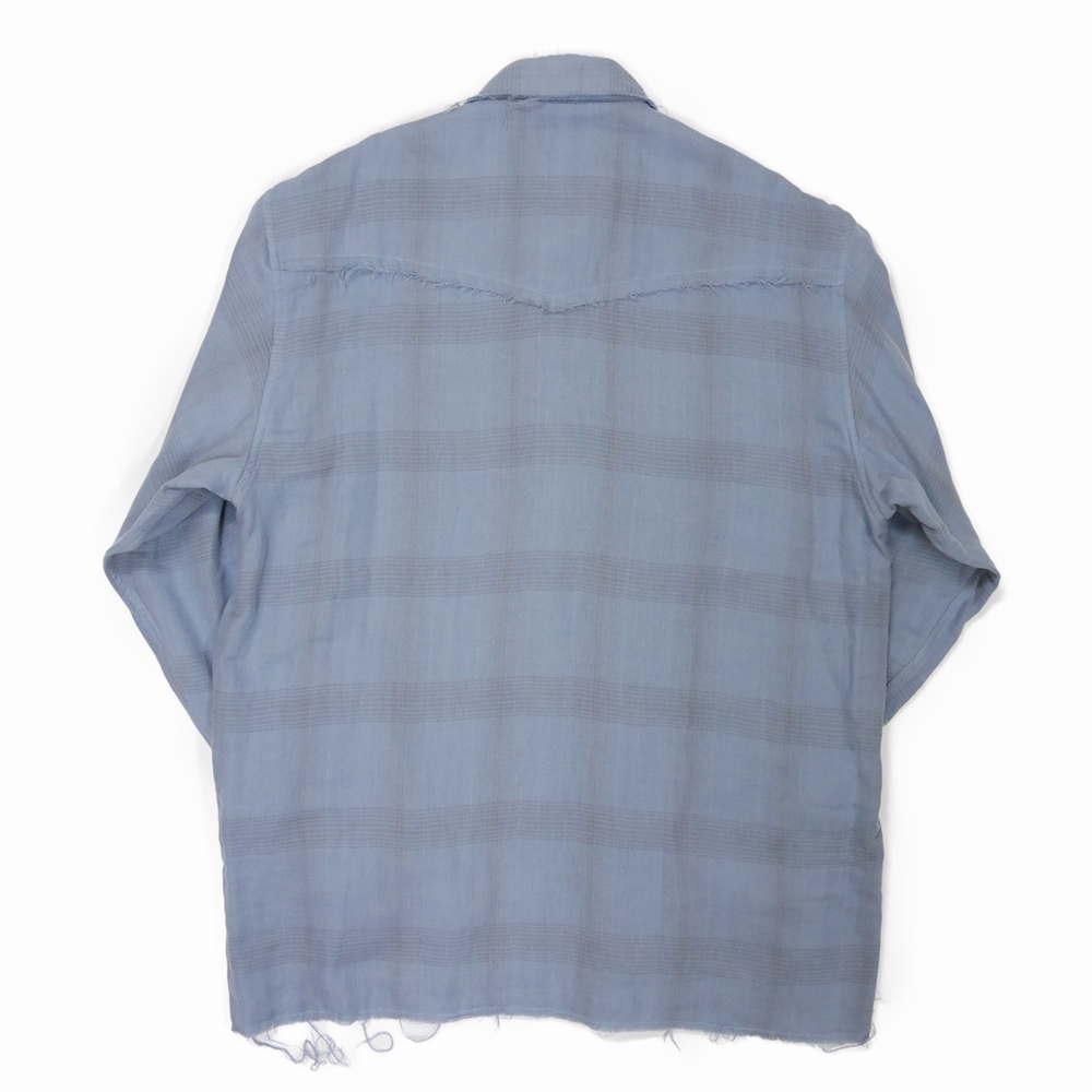 DAIRIKU/Triple Gauze Check Western Shirt（スカイ）［トリプルガーゼ