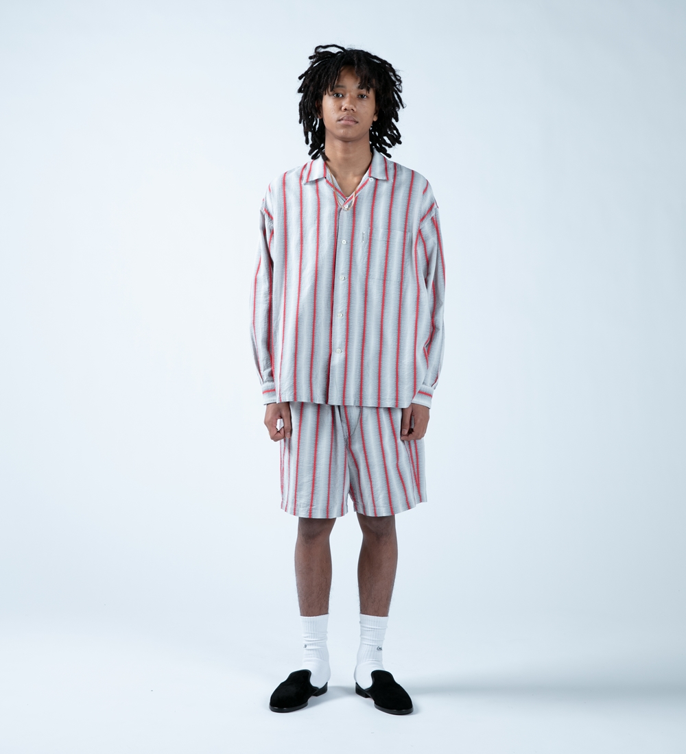COOTIE/Snake Stripe Open-Neck L/S Shirt（ストライプ）［スネーク ...
