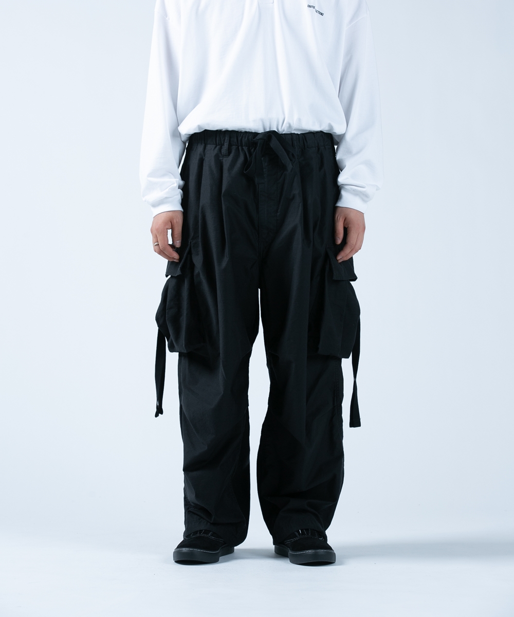 COOTIE PRODUCTIONS/Back Satin Error Fit Cargo Easy Pants（ブラック 