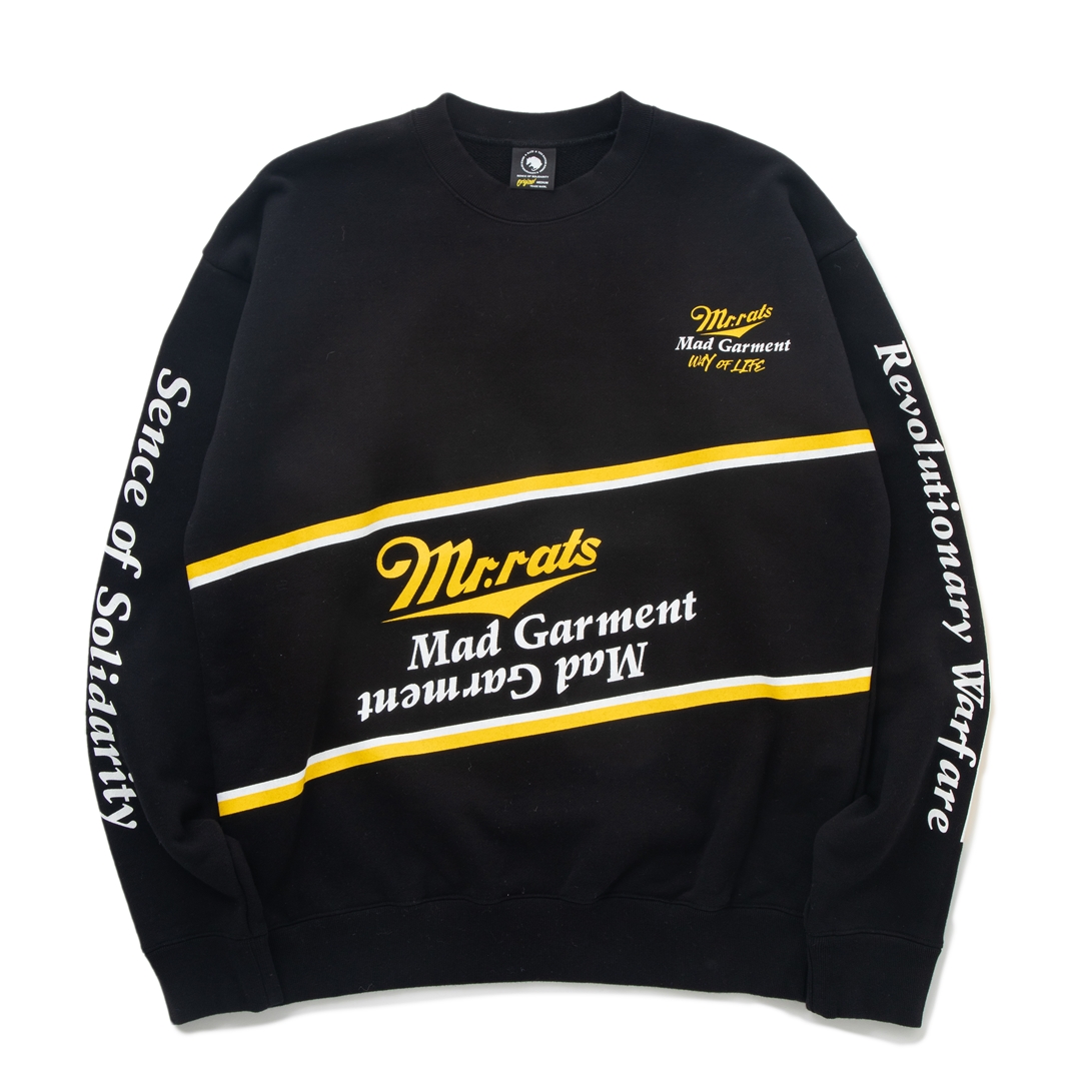 RATS/RACING SWEAT（ブラック）［クルーネックスウェット-21春夏］ - JONAS