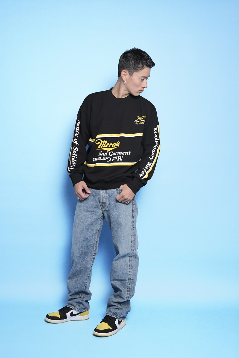 RATS/RACING SWEAT（ブラック）［クルーネックスウェット-21春夏］ - JONAS