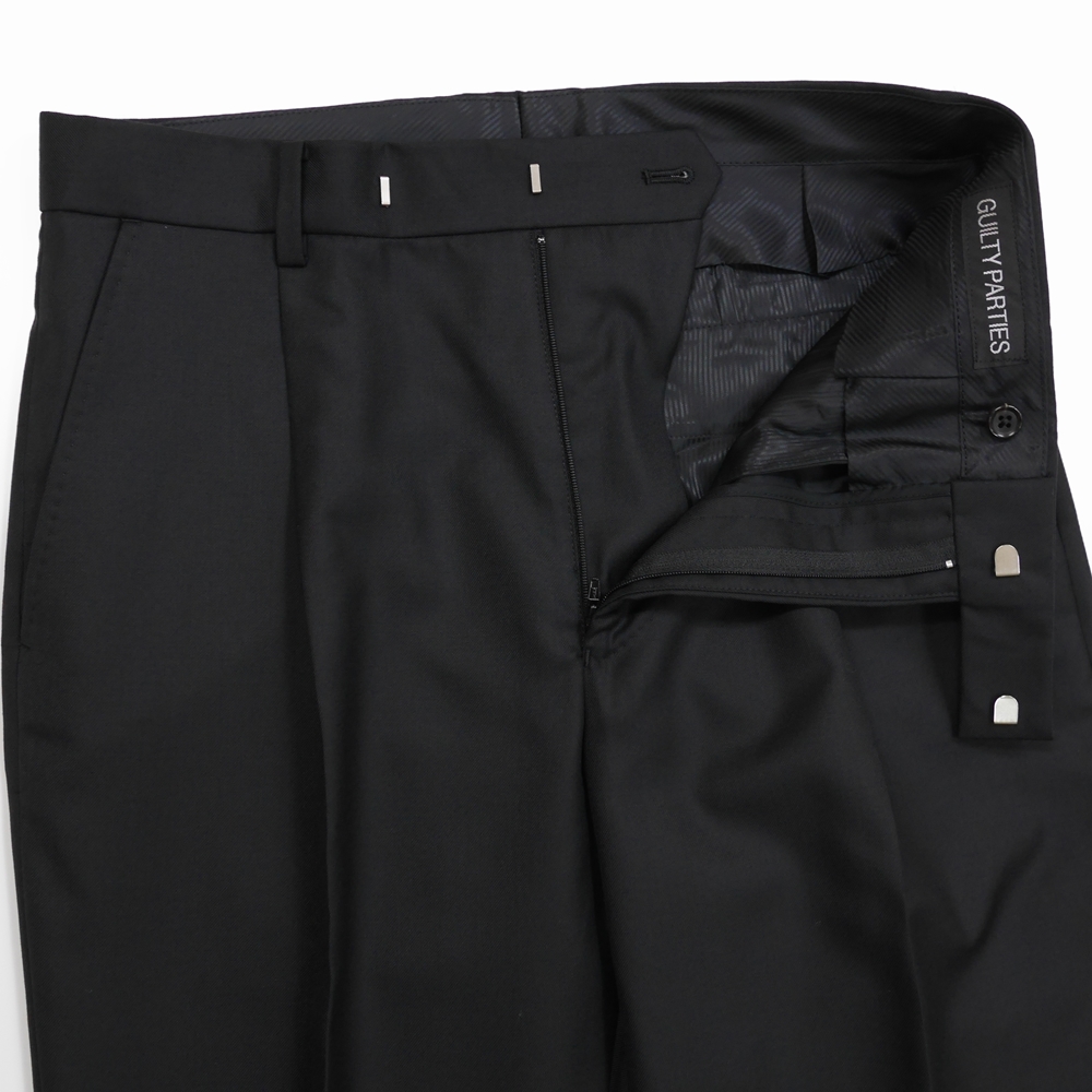 WACKO MARIA/PLEATED TROUSERS（TYPE-2）（ブラック）［ワンタック 